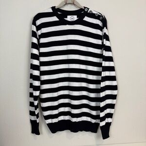 Kronstadt Denmark Navy White Striped Crewneck Sweater M